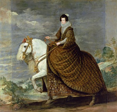 Reiterporträt von Elisabeth von Frankreich, Ehefrau von Philipp IV. von Spanien von Diego Velázquez